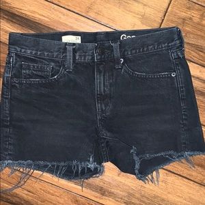 gap black denim shorts